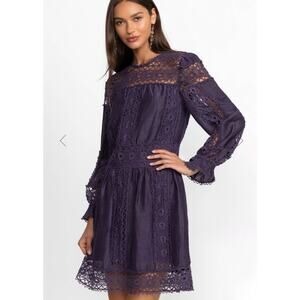 Johnny Was Jade Mitska Lace Purple Mini Dress NWT